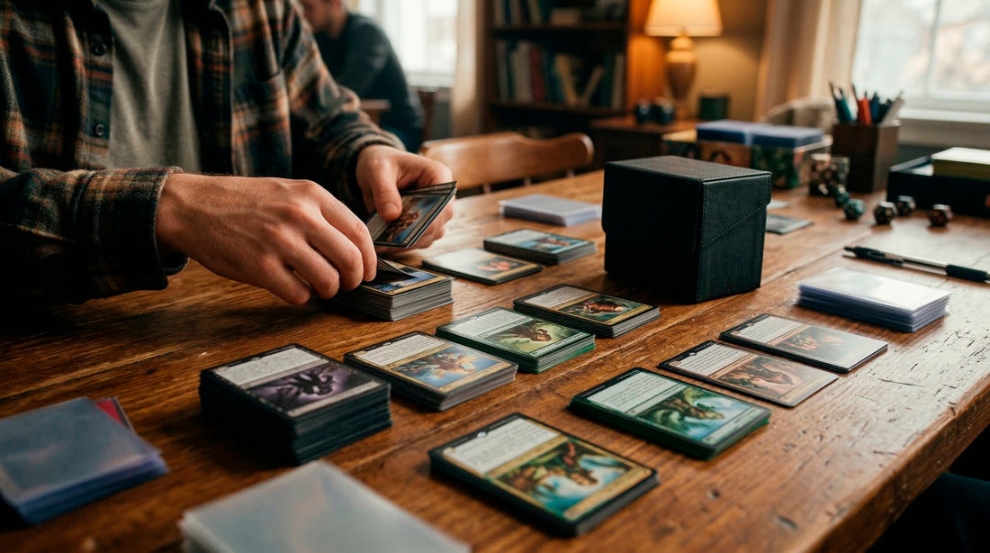 Magic The Gathering deck building with trading cards