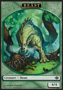 Beast Token (Green 4/4) - Duel Decks: Garruk vs. Liliana (Token) [DDD-T2]