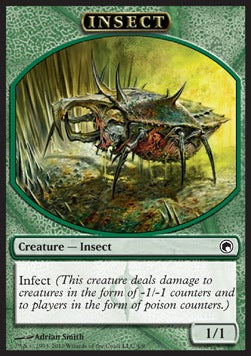 Insect Token (Green 1/1 Infect) - Scars of Mirrodin (Token) [SOM-T04]