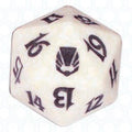 White Darksteel D20 Die - Darksteel
