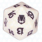 White Darksteel D20 Die - Darksteel