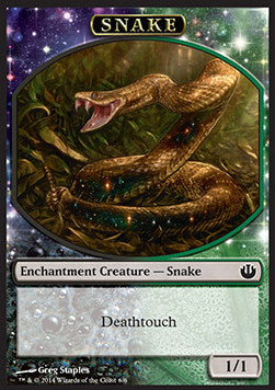 Snake Token (Black and Green 1/1) - Journey into Nyx (Token) [JOU-T6]