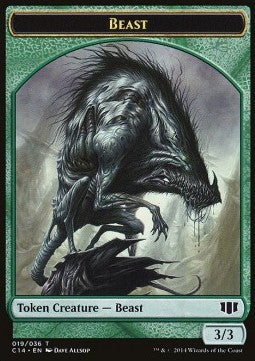 Beast Token (G 3/3) / Elemental Token (G 5/3) - Commander 2014 (Token) [C14-T 19/21]
