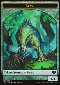 Beast Token (G 4/4) / Elf Druid Token (G 1/1) - Commander 2014 (Token) [C14-T 20/23]