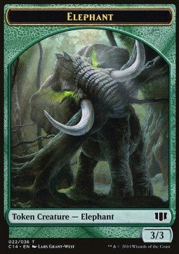 Elephant Token (G 3/3) / Elf Warrior Token (G 1/1) - Commander 2014 (Token) [C14-T 22/24]
