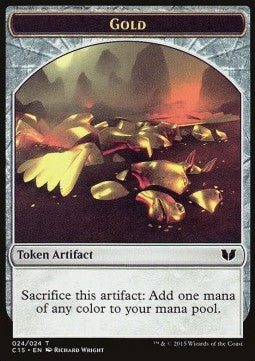 Gold Token / Knight Token (W 2/2) - Commander 2015 (Token) [C15-T 24/5]
