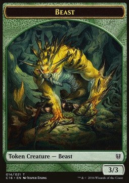Beast Token (G 3/3) / Ogre Token (R 3/3) - Commander 2016 (Token) [C16-T 13/14]
