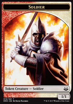 Soldier Token (Red and White 1/1) - Modern Masters 2017 (Token) [MM3-T19]