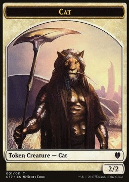 Cat Token (W 2/2) / Rat Token (B 1/1 Deathtouch) - Commander 2017 (Token) [C17-T 01/03]