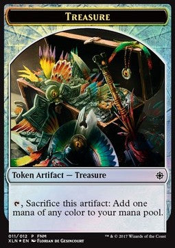 Treasure Token / Dinosaur Token (G 3/3) - Friday Night Magic Promos (Token) [FNM-2017-11]