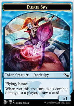 Faerie Spy Token (Blue 1/1) - Unstable (Token) [UST-T04]