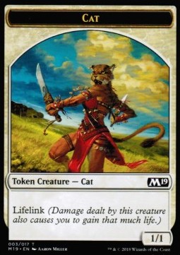 Cat Token (White 1/1 Lifelink) - Core 2019 (Token) [M19-T03]