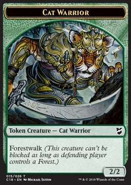 Cat Warrior Token (G 2/2) // Plant Token (G 0/1) - Commander 2018 (Token) [C18-T 15/17]