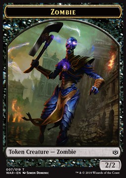 Zombie Token (Black 2/2) - War of the Spark (Token) [WAR-T07]
