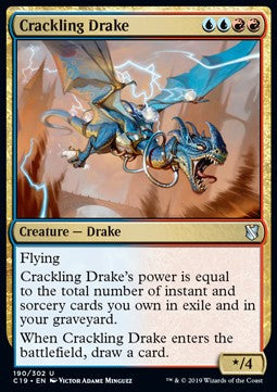 Crackling Drake - Commander 2019 (Uncommon) [C19-190]