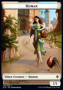 Human Token (W 1/1) // Food Token (V.4) - Throne of Eldraine: Extras (Token) [XELD-T 2/18]