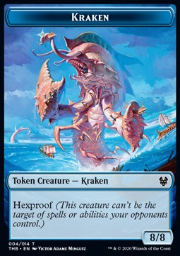 Kraken Token (Blue 8/8 Hexproof) - Theros Beyond Death: Extras (Token) [XTHB-T04]