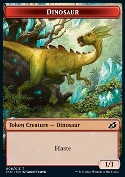 Dinosaur Token (R 1/1) // Human Soldier Token (W 1/1) (V.1) - Ikoria: Lair of Behemoths: Extras (Token) [XIKO-T 08/03]