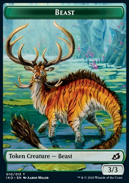 Beast Token (G 3/3) // Human Soldier Token (W 1/1) (V.3) - Ikoria: Lair of Behemoths: Extras (Token) [XIKO-T 10/05]