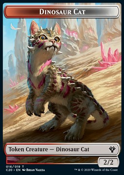 Dinosaur Cat Token (RW 2/2) // Bird Token (W 1/1) - Commander: Ikoria (Token) [C20-T 16/02]