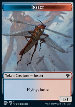 Insect Token (UR 1/1) // Drake Token (U 2/2) - Commander: Ikoria (Token) [C20-T 18/08]