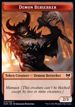 Demon Berserker Token (Red 2/3) - Kaldheim: Extras (Token) [XKHM-T10]
