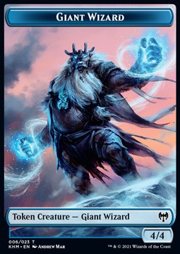 Giant Wizard Token (U 4/4) // Human Warrior Token (W 1/1) - Kaldheim: Extras (Token) [XKHM-T 6/3]