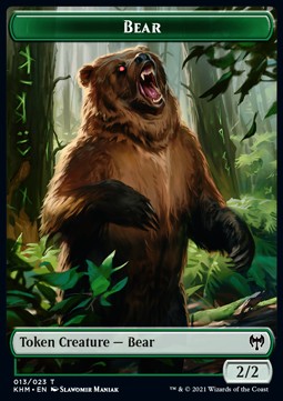 Bear Token (G 2/2) // Human Warrior Token (W 1/1) - Kaldheim: Extras (Token) [XKHM-T 13/3]