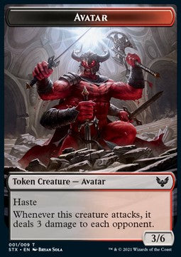 Avatar Token (Black and Red 3/6) - Strixhaven: School of Mages: Extras (Token) [XSTX-T01]