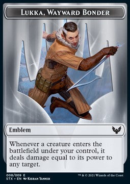 Lukka, Wayward Bonder Emblem // Spirit Token (RW 3/2) - Strixhaven: School of Mages: Extras (Token) [XSTX-T 8/6]