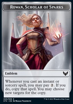 Rowan, Scholar of Sparks Emblem // Fractal Token (GU 0/0) - Strixhaven: School of Mages: Extras (Token) [XSTX-T 9/3]