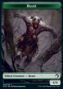 Beast Token (Green 4/4) - Innistrad: Midnight Hunt: Extras (Token) [XMID-T08]