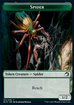Spider Token (Green 1/2) - Innistrad: Midnight Hunt: Extras (Token) [XMID-T11]
