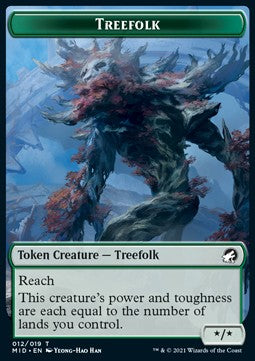 Treefolk Token (Green */* Reach) - Innistrad: Midnight Hunt: Extras (Token) [XMID-T12]