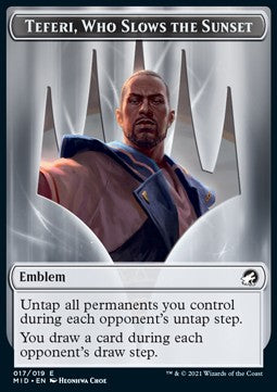 Teferi, Who Slows the Sunset Emblem // Zombie Token (B 2/2 Decayed) - Innistrad: Midnight Hunt: Extras (Token) [XMID-T 17/5]