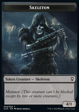 Skeleton Token (Black 4/1 Menace) - Commander Legends: Battle for Baldur's Gate: Extras (Token) [XCLB-T08]