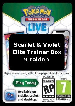 Live Code Card (Miraidon Elite Trainer Box) - Scarlet & Violet (Online Code Card)