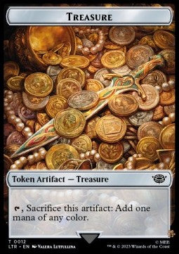 Treasure Token // Elf Warrior Token (G 1/1) - Commander: The Lord of the Rings: Tales of Middle-earth: Extras (Token) [XLTC-T 12/13]